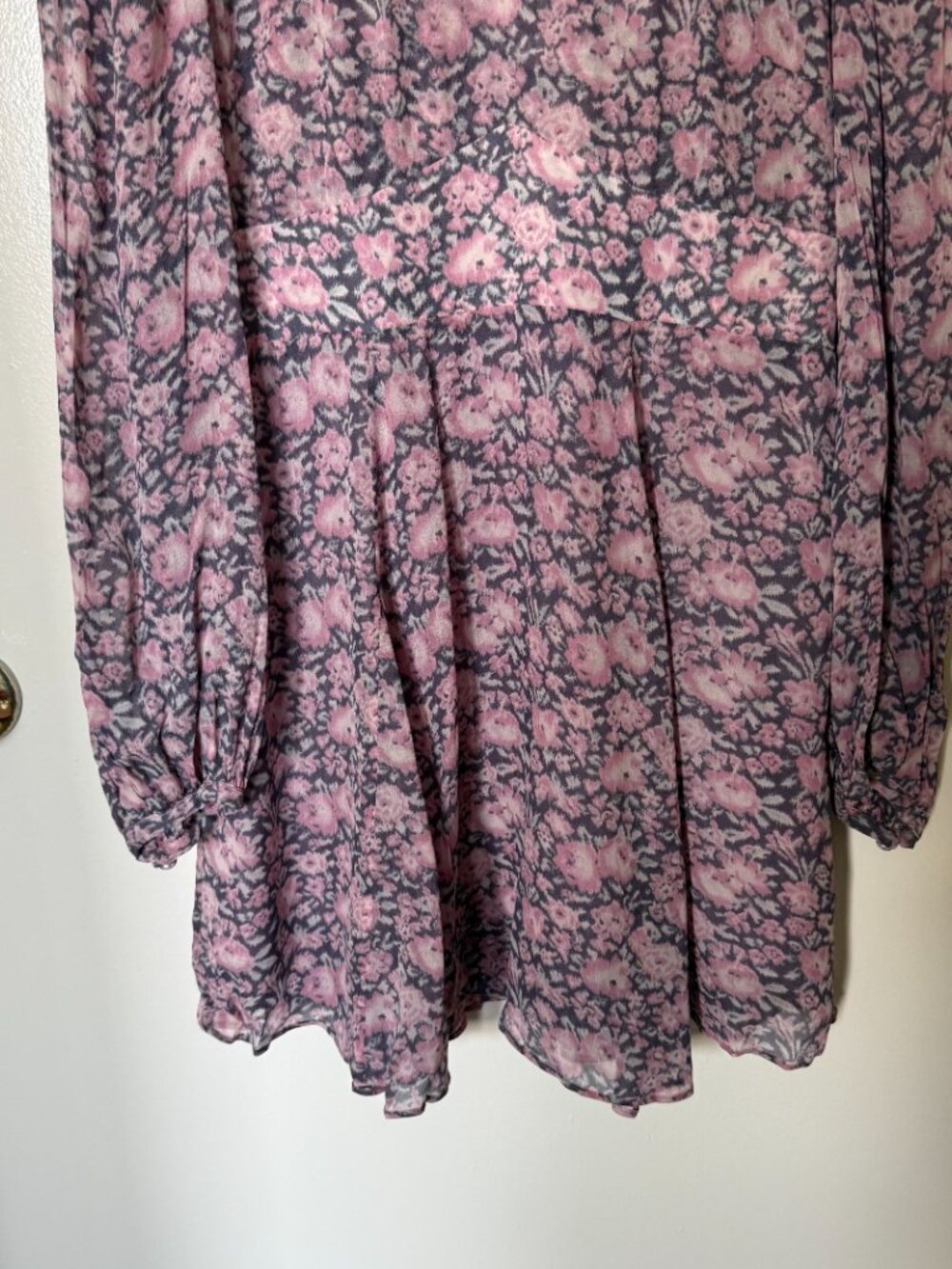 LoveShackFancy Cassidy Purple Floral Georgette Mini Dress US 6 - Picture 4 of 7